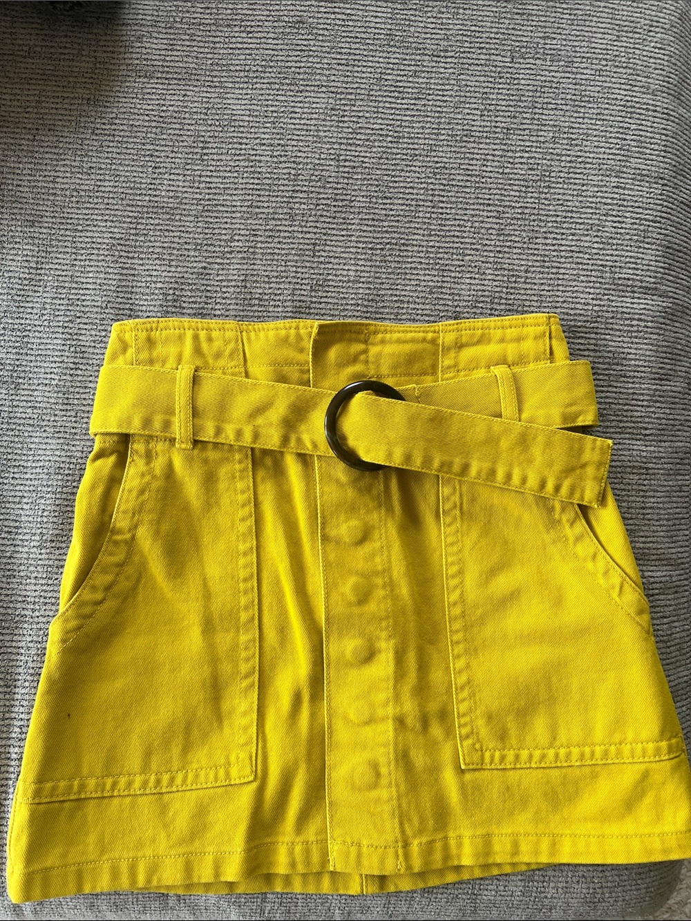 Yellow Belted Kids Skirt - Bright Yellow